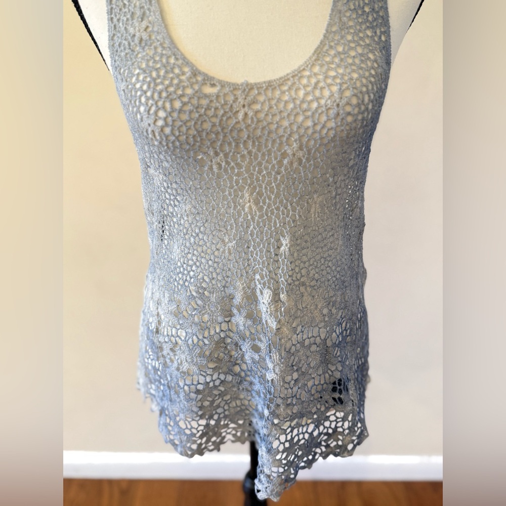 Suzy Shier Boho Crochet Racerback Top - Picture 2 of 7